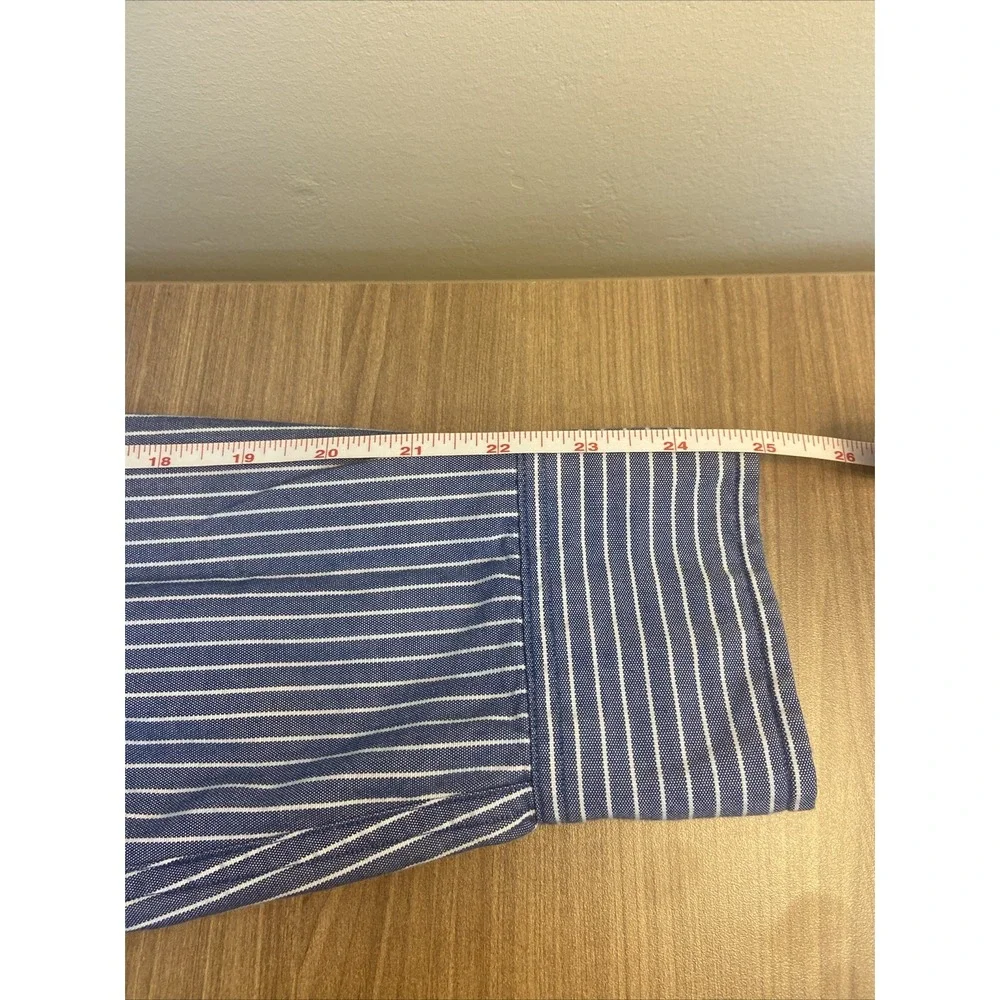 Abercrombie Blue White Striped Long Sleeve Button‎ Down Shirt Youth Boys Size XL